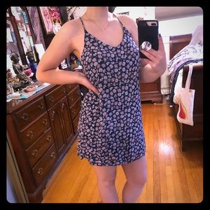 Blue/Pink Floral Mini Shift Dress